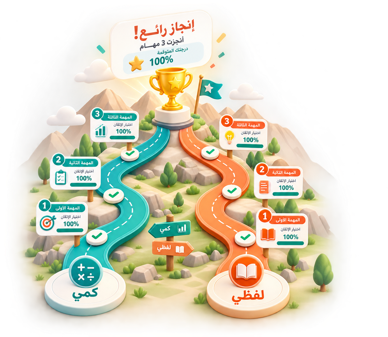 المهام اليومية — مسارا الكمي واللفظي واختبارات الإتقان